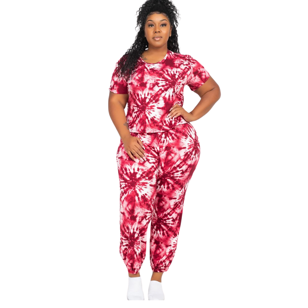 Curvy TIE DYE TOP AND PANTS SET
