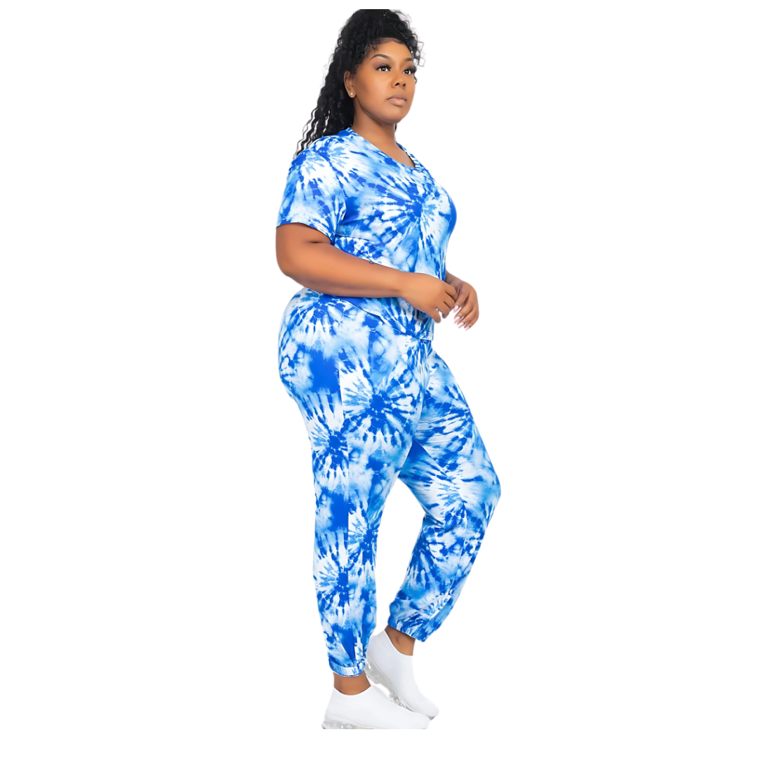 Curvy TIE DYE TOP AND PANTS SET