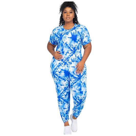 Curvy TIE DYE TOP AND PANTS SET