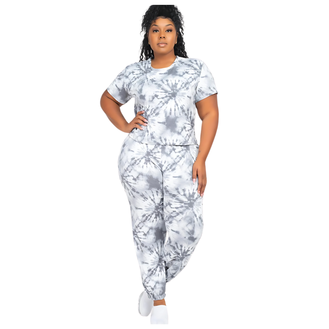 Curvy TIE DYE TOP AND PANTS SET