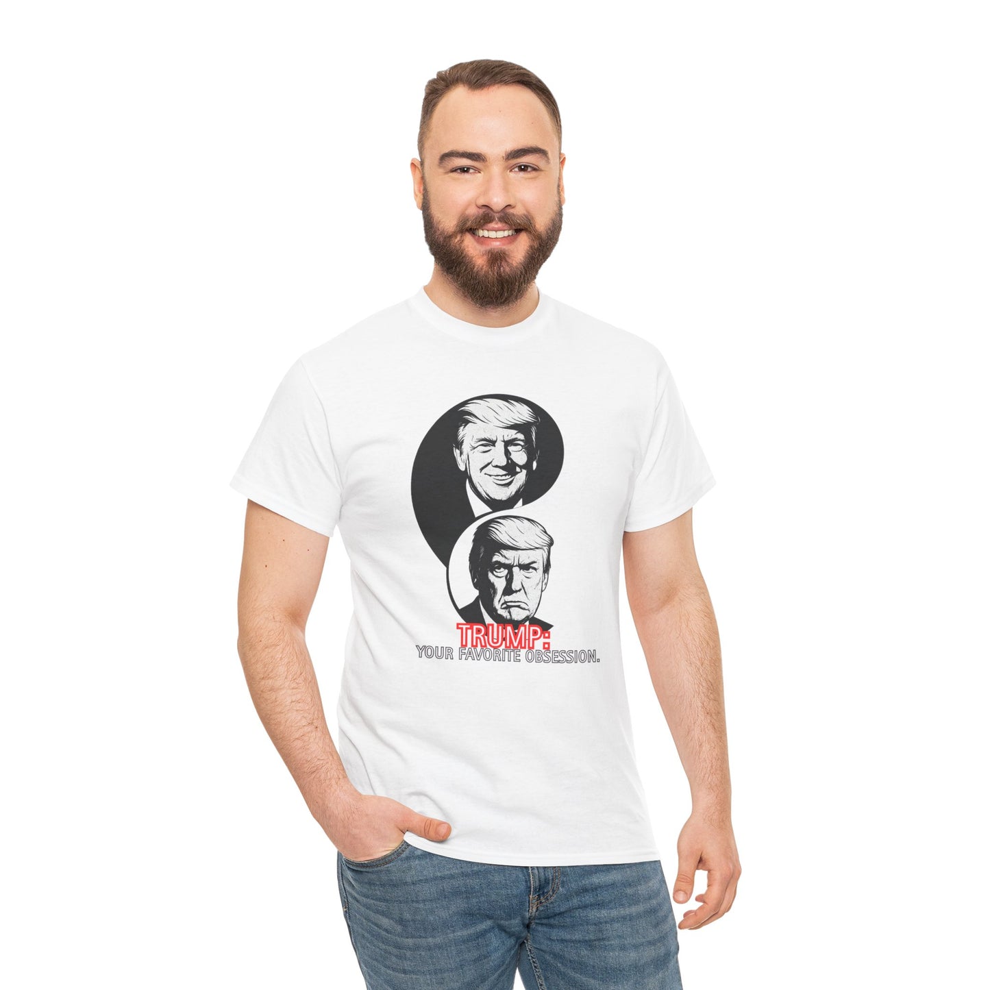 Funny Political Unisex Heavy Cotton Tee - "Trump: Your Favorite Obsession"