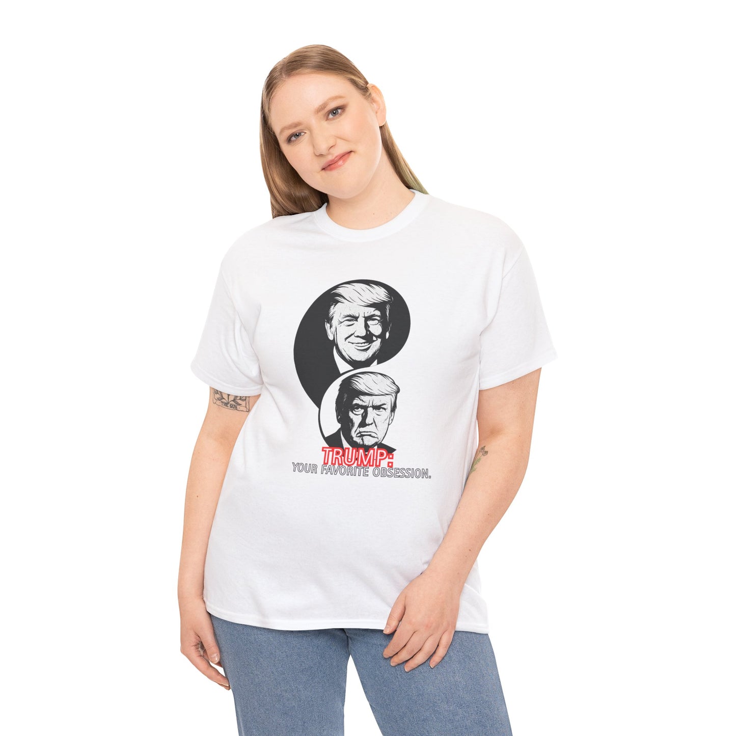 Funny Political Unisex Heavy Cotton Tee - "Trump: Your Favorite Obsession"