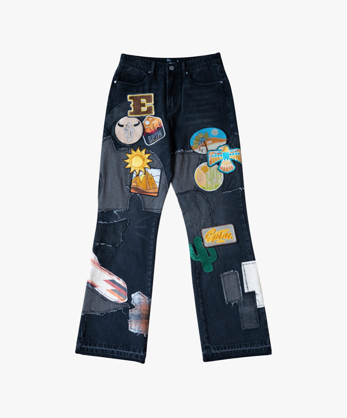 Men Patchwork Jeans