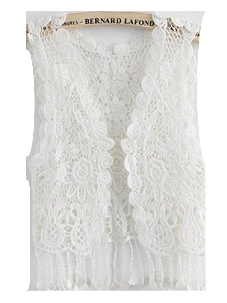 Fringed Lace Girl's Vest - bounti4lme