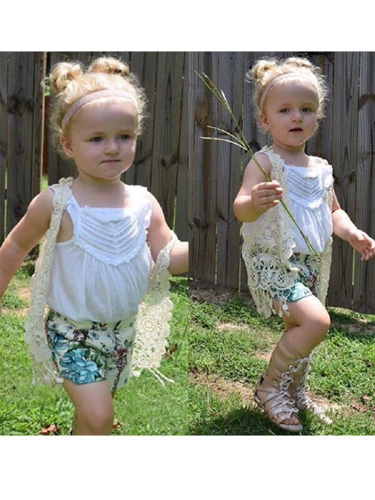 Fringed Lace Girl's Vest - bounti4lme