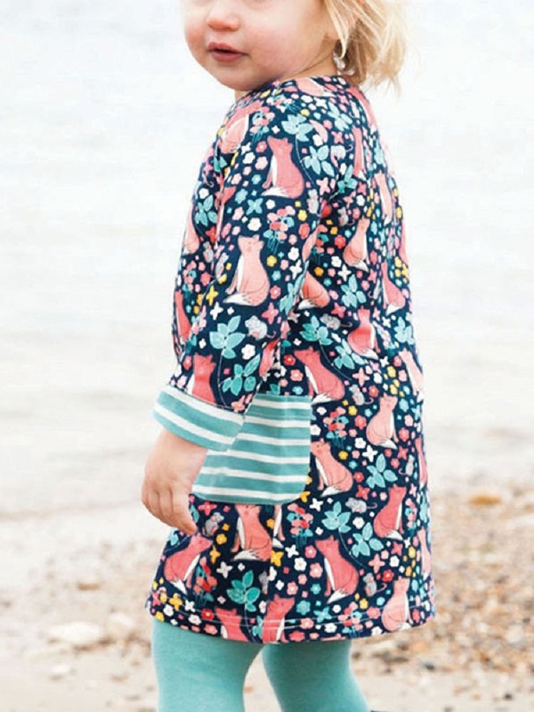 Fox Print Girl's Dress - bounti4lme
