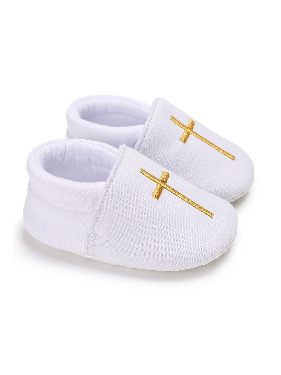 Cross Pattern Baby Christening Shoes - bounti4lme