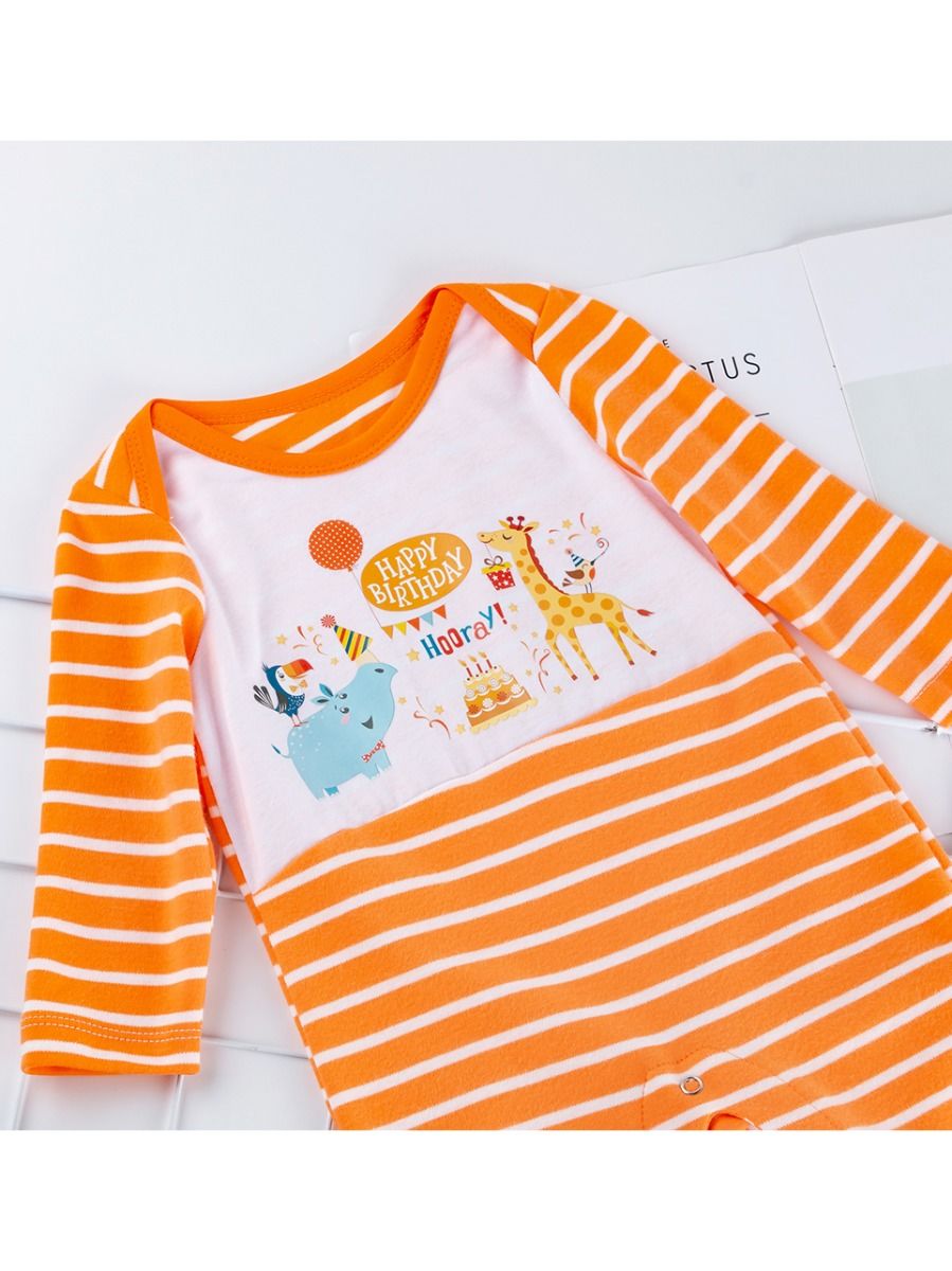 Animal Stripe Happy Birthday Romper - bounti4lme