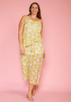 Floral Chiffon Plus Size Jumpsuit - bounti4lme