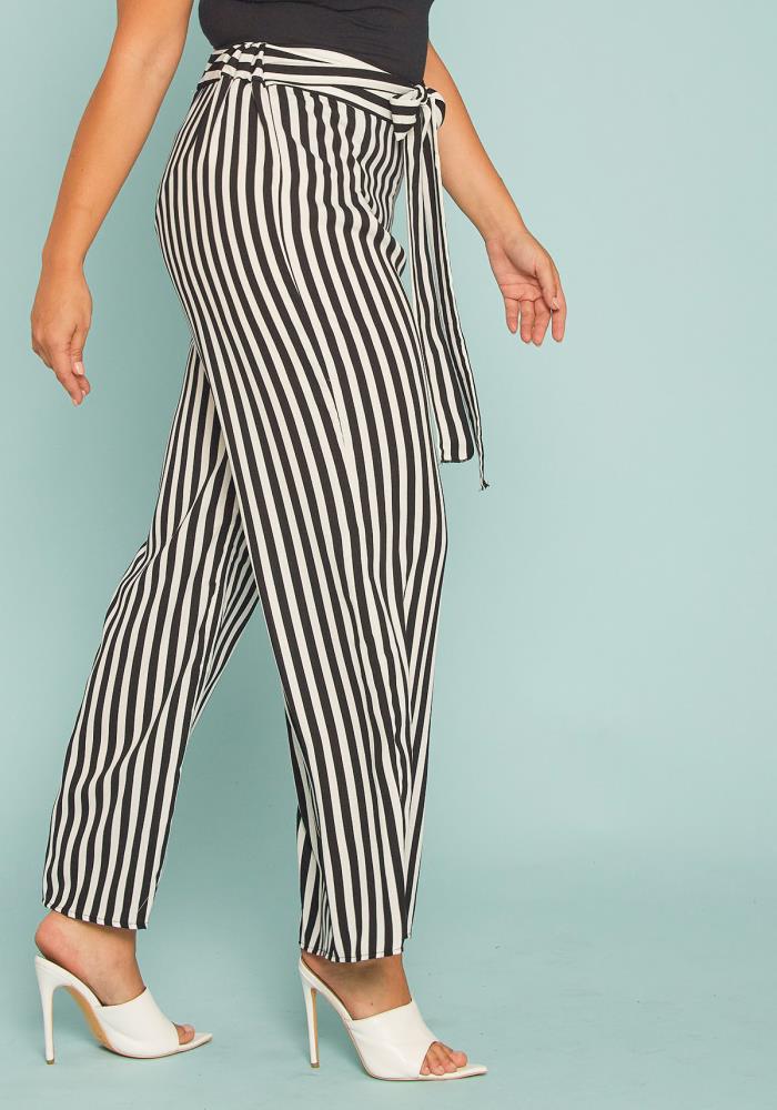 Stripe Palazzo Plus Size Pants - bounti4lme