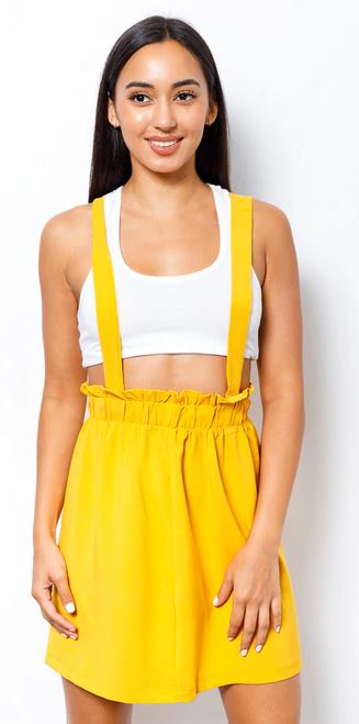 YELLOW PINAFORE MINI SKIRT - bounti4lme