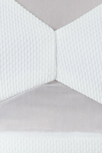 White Mesh Insert Cut Out Top - bounti4lme