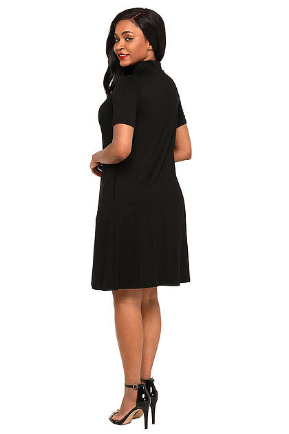 Black Cross Front Choker Dress - bounti4lme