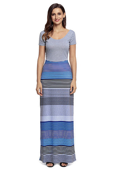 Crisscross Striped Maxi Dress - bounti4lme