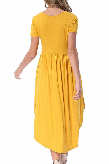 Solid High Low Swing Dress - bounti4lme