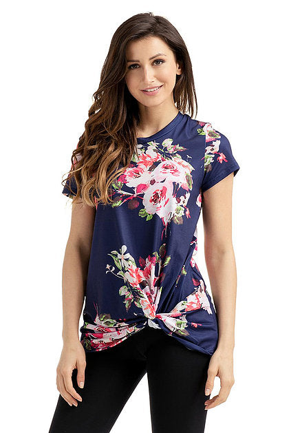 Floral Knotted Top - bounti4lme