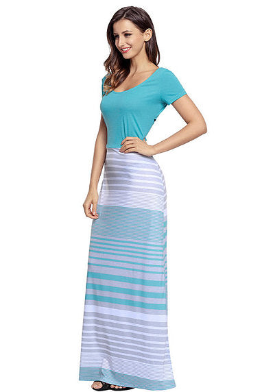 Crisscross Striped Maxi Dress - bounti4lme