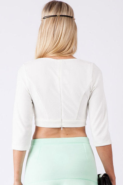White Mesh Insert Cut Out Top - bounti4lme