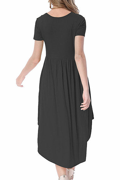 Solid High Low Swing Dress - bounti4lme