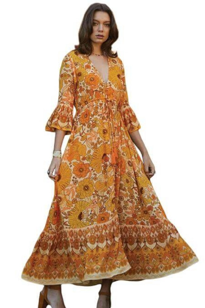Orange Lady Love Maxi Dress - bounti4lme