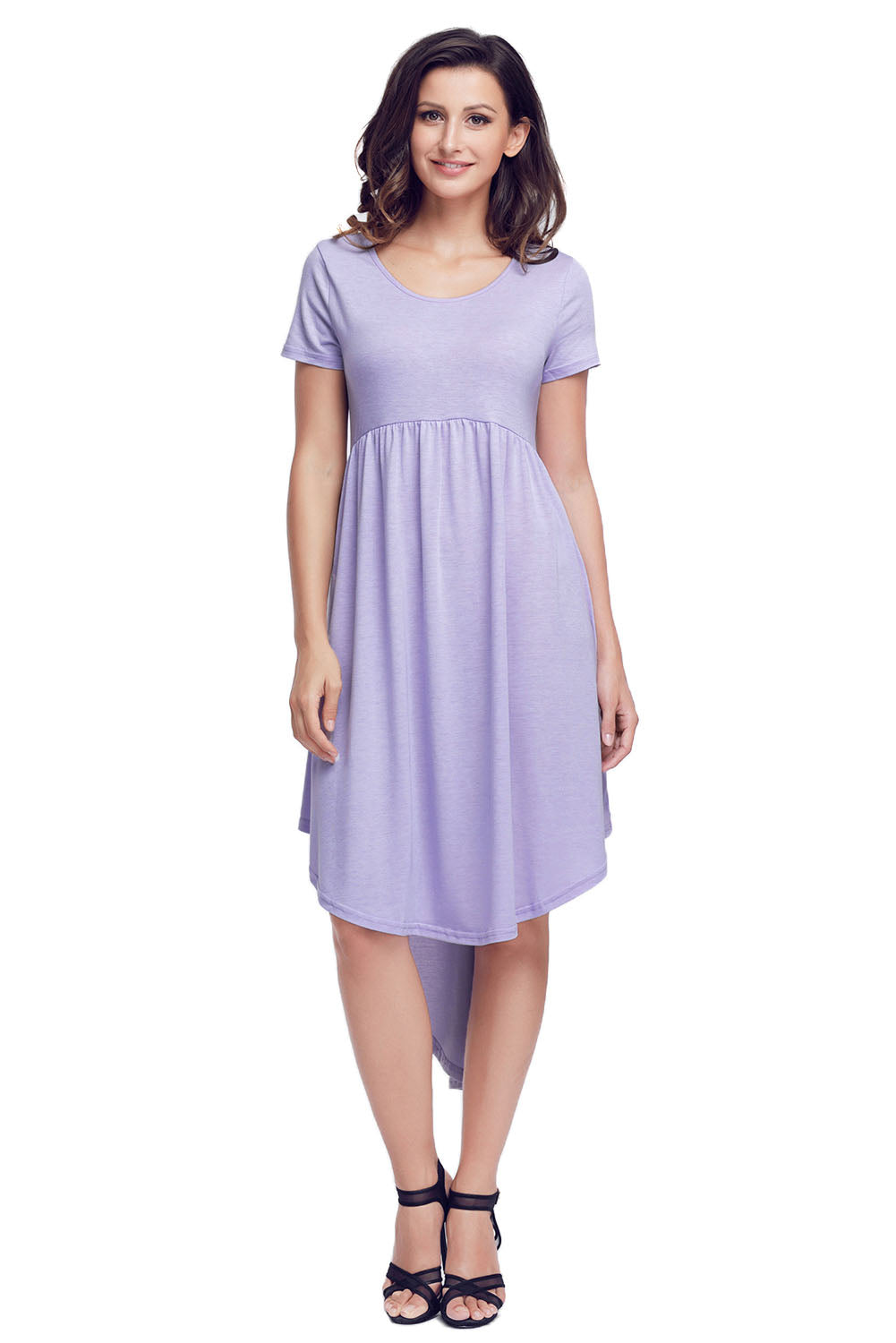 Solid High Low Swing Dress - bounti4lme