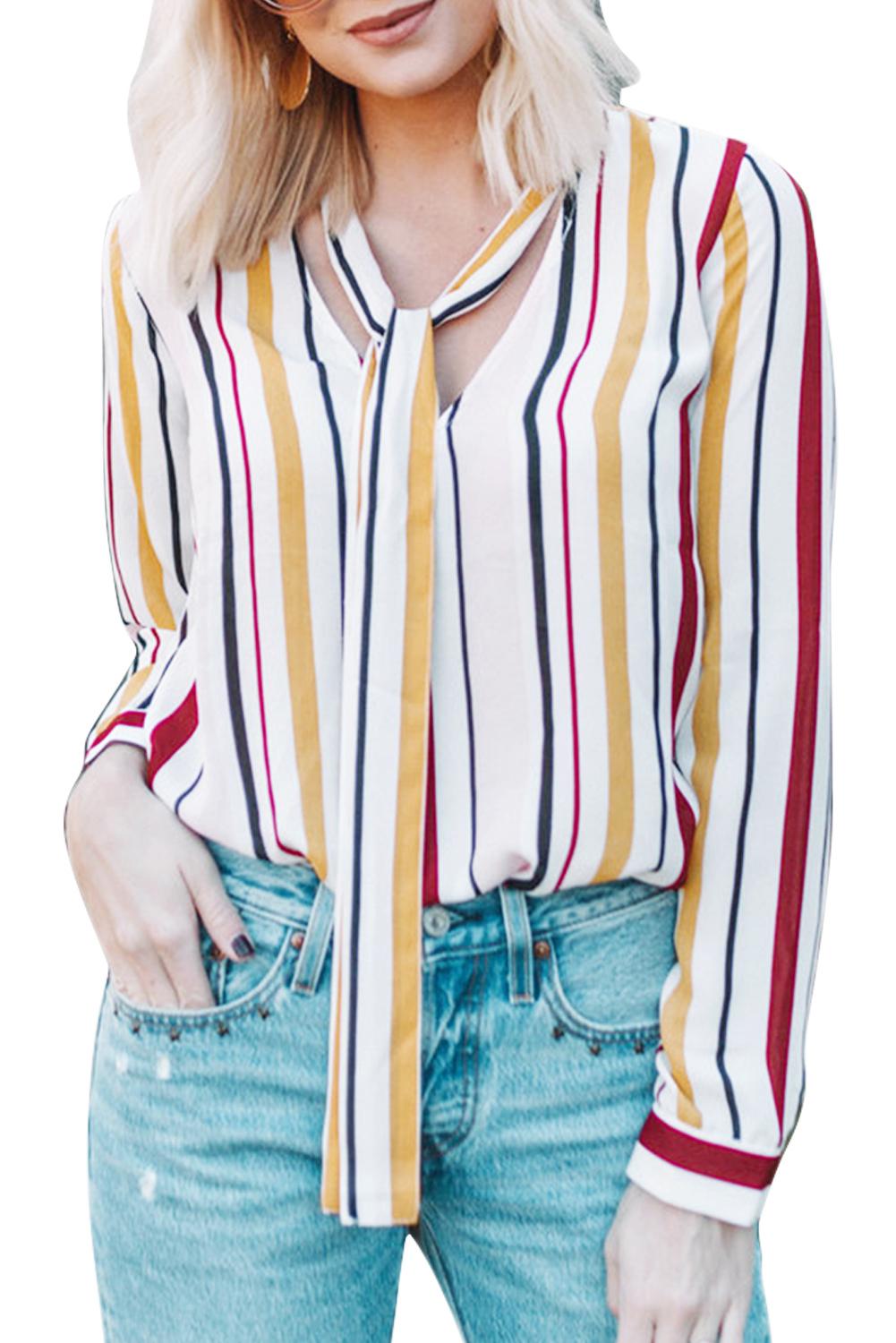 Striped Pussycat Bow Top - bounti4lme