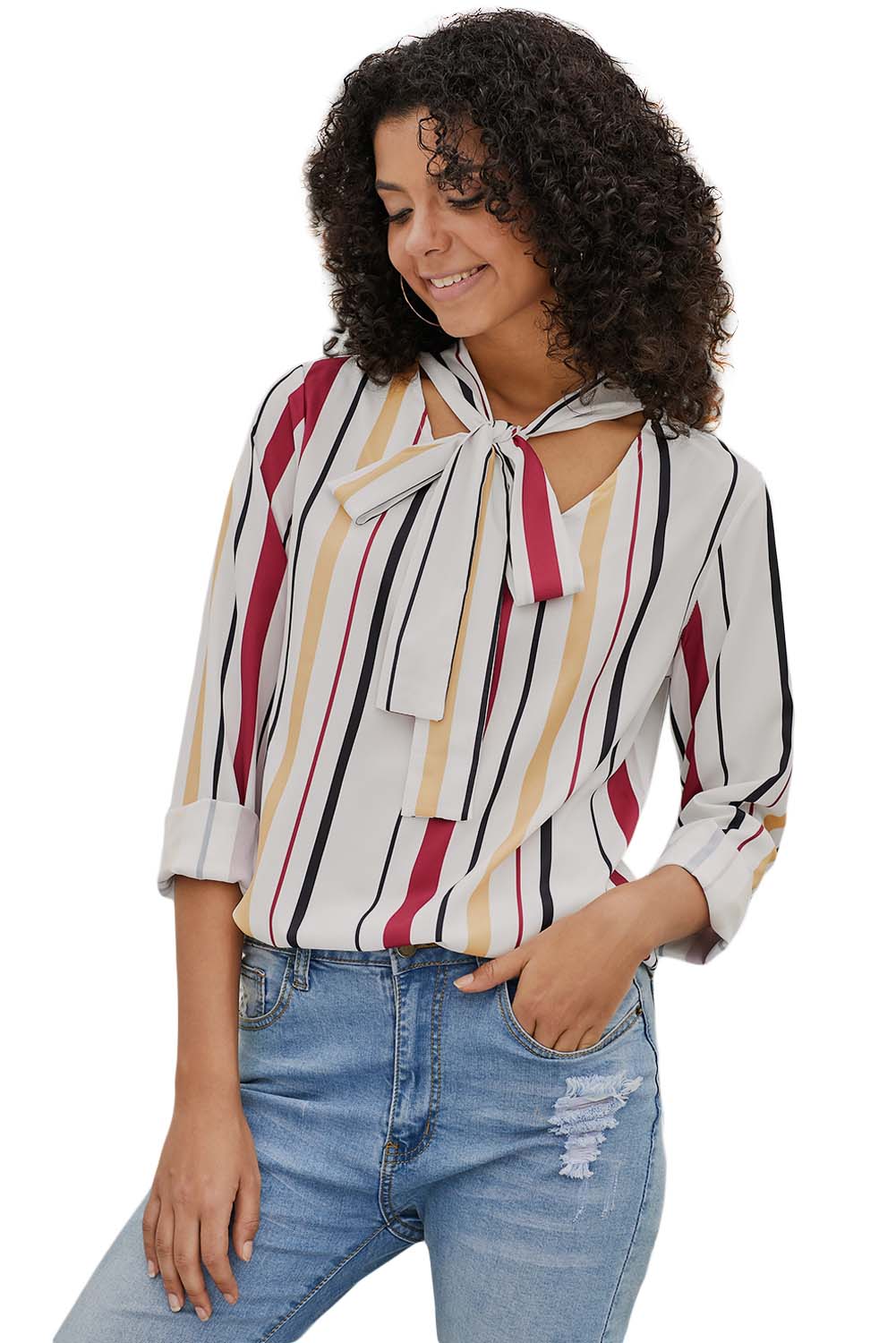 Striped Pussycat Bow Top - bounti4lme