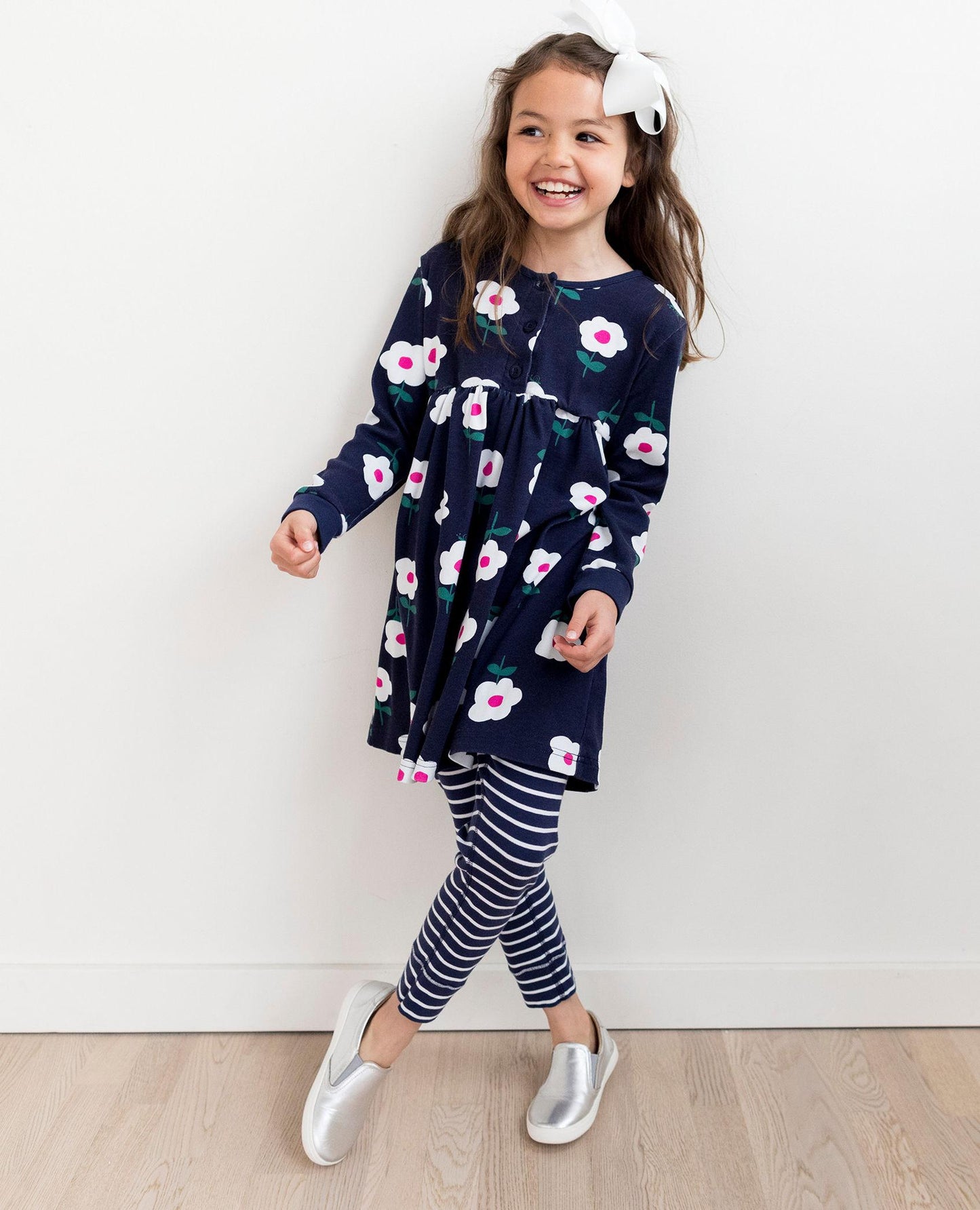 Blue Floral Flared Girl's Dress - bounti4lme