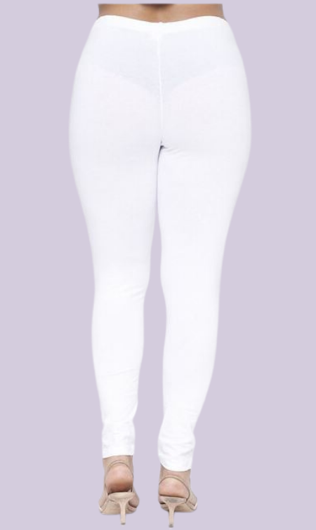 Curvy White Full Length Leggings - bounti4lme
