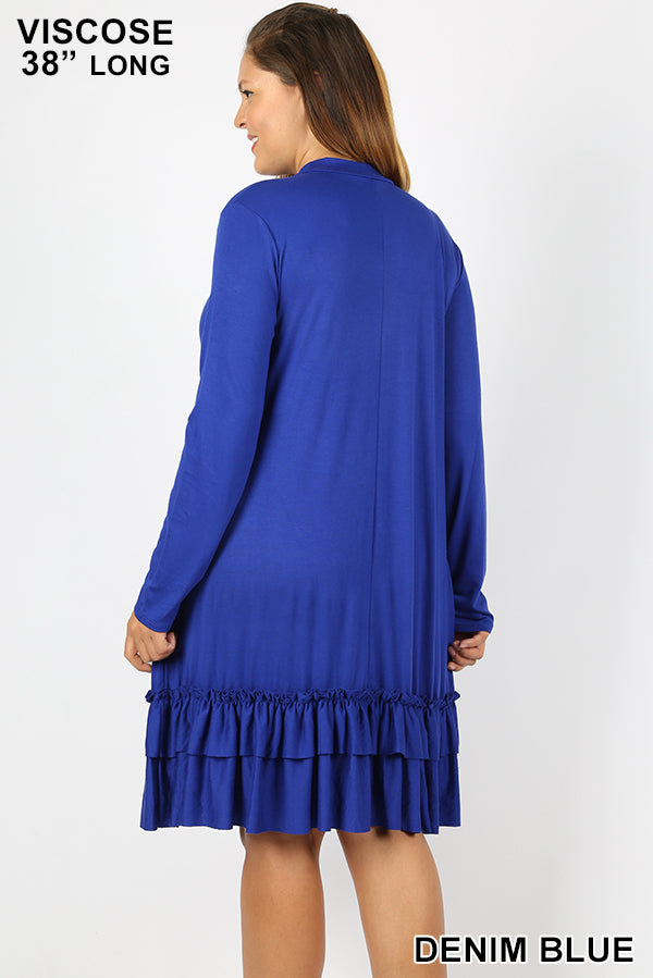 CURVY MOCK NECK RUFFLE HEM DRESS - bounti4lme
