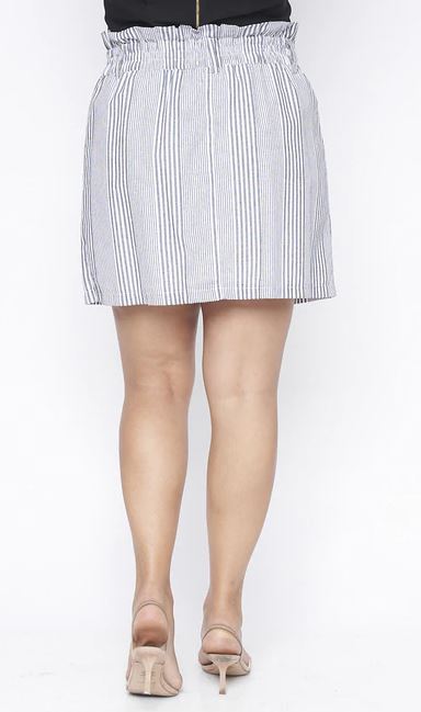 Striped Elastic Waist Plus Size Skirt - bounti4lme