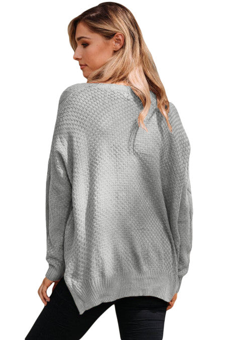 Cable Patterned Thick Knit Sweater - bounti4lme