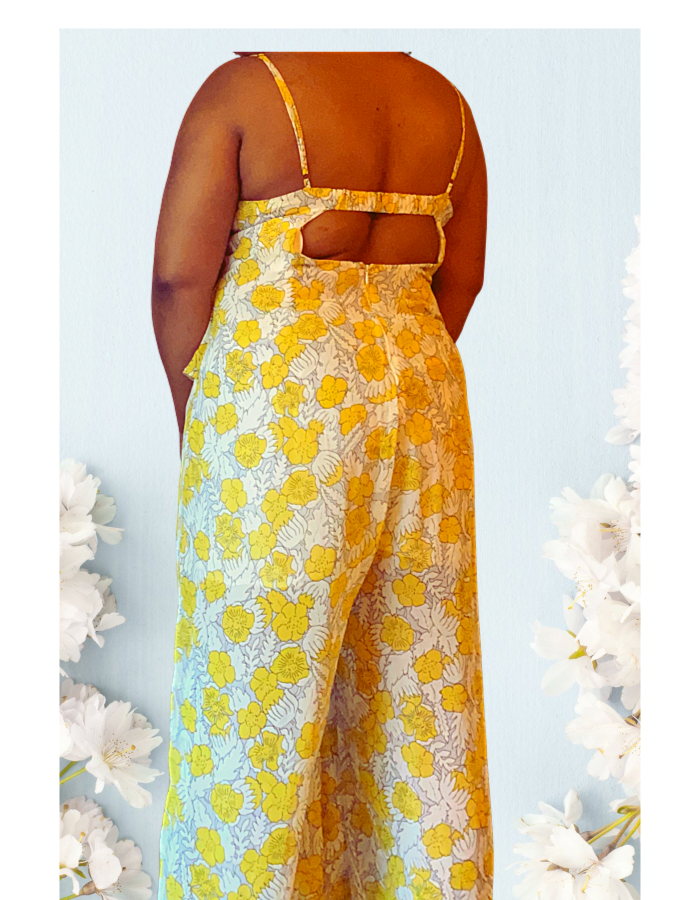 Curvy Floral Chiffon Jumpsuit - bounti4lme