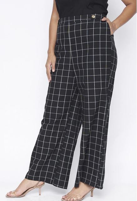 Black Ivory Plaid Plus Size Pants - bounti4lme