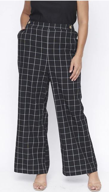 Black Ivory Plaid Plus Size Pants - bounti4lme