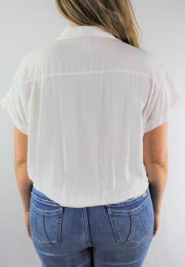 Twist Button Front Plus Size Top - bounti4lme