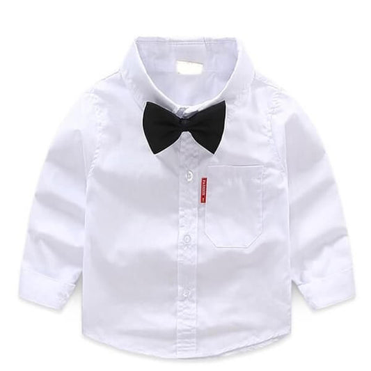 Boy's White Button Down Shirt - bounti4lme