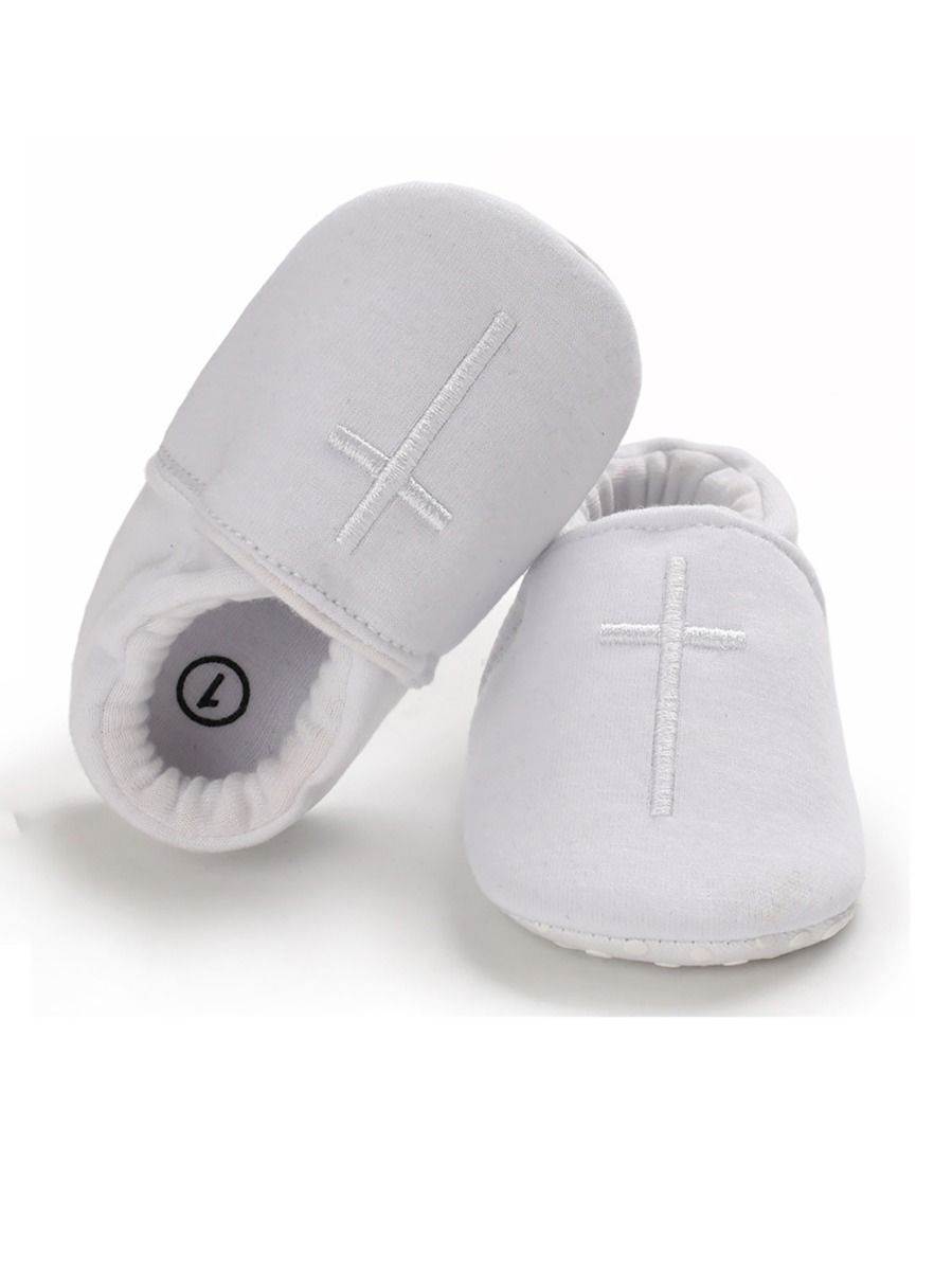 Cross Pattern Baby Christening Shoes - bounti4lme