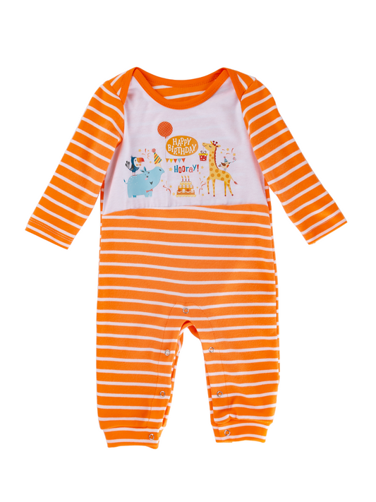 Animal Stripe Happy Birthday Romper - bounti4lme