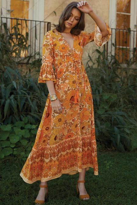 Orange Lady Love Maxi Dress - bounti4lme