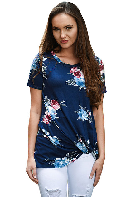 Floral Knotted Top - bounti4lme