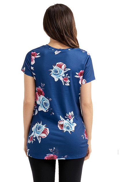 Floral Knotted Top - bounti4lme