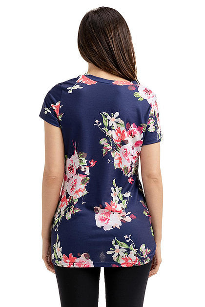 Floral Knotted Top - bounti4lme