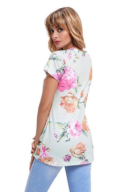 Floral Knotted Top - bounti4lme
