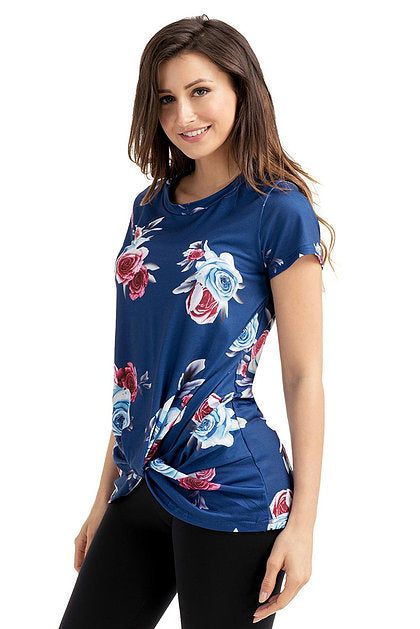 Floral Knotted Top - bounti4lme