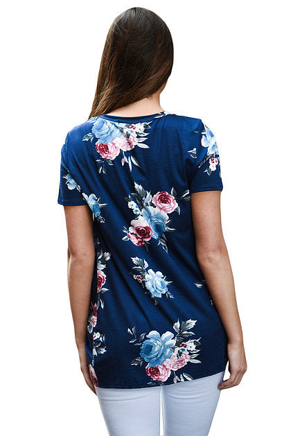Floral Knotted Top - bounti4lme
