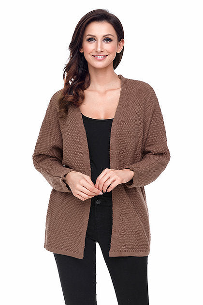 Khaki Windy Morning Waffle Cardigan - bounti4lme