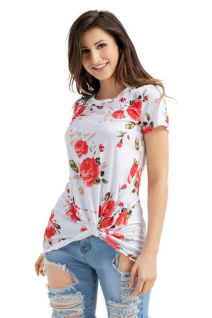 Floral Knotted Top - bounti4lme