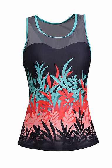 Botanical Print Tankini Swim Top - bounti4lme