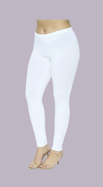 Curvy White Full Length Leggings - bounti4lme